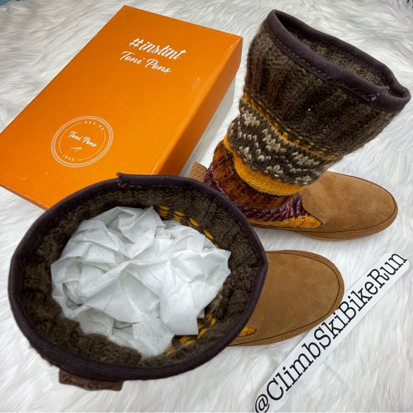 🆕 Toni Pons Gora Knit Fireside Song Boots Tan - Picture 5 of 12
